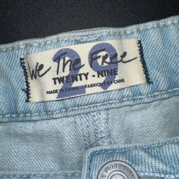 We The Free Women’s Going Rogue Denim Skirt Raw Hem Boho Asymmetrical Size 29 - Picture 4 of 5